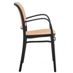 mobiliario-contract-sillon funchal apilable polipropileno negro y beige 3